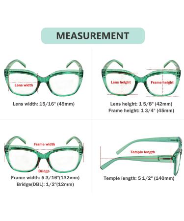 Eyekepper 4-Pack Cat-Eye Reading Glasses for Women - Rhinestone +2.5 Strength Eyeglasses in Mix Colors - Buy Online on GoSupps.com