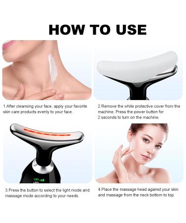 Neck Face Beauty Device - 3 in 1 Vibration Face Massager & Sculpting Tool | Best Skin Care Massager | 7 Color Neck & Face Skin Treatment - Buy Online on GoSupps.com