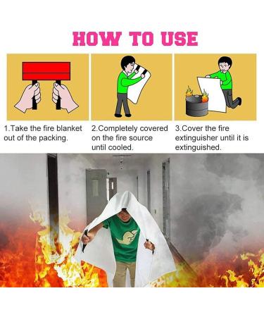 TONYKO Emergency Fire Blankets - Flame Retardant Protection for Kitchen, Fireplace, Grill, Car & Camping - White (4-Pack) - Buy Online on GoSupps.com