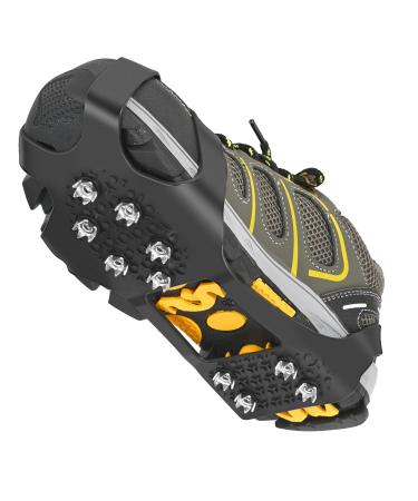 GT10 Light Ice Snow Grips Cleat Crampons Over Shoe/Boot Traction Cleat Slip-on Stretch Footwear Large