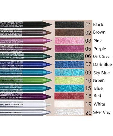 12Pcs Multicolor Gel Glitter Eyeliner Pencils Set - Waterproof & Smudge Proof Black Eye Liner Pen for Women - 12 Count Pack - Buy Online on GoSupps.com