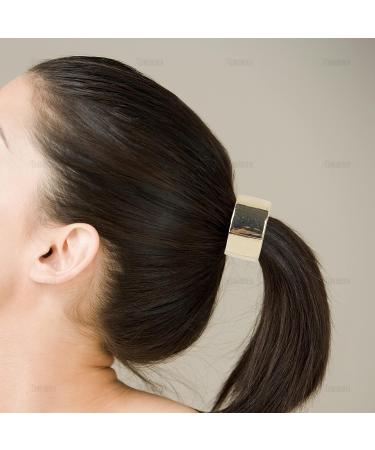 AUEAR Brushed Metal Hair Cuff Ponytail Holder Elastic Hair Tie Set (4 Pack Style 1) - Women Girls Hair Rings - 4 Count - Buy Online on GoSupps.com