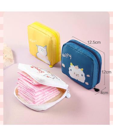 Sanitary Napkin Storage Bag | Tampon Organizer for Sanitary Napkins Wipes and More - Yellow - Buy Online on GoSupps.com