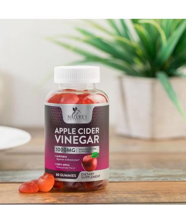 Apple Cider Vinegar Gummy Vitamins 1000mg Vegan Detox & Cleanse with Beet Root, B12 & Natural Apple Flavor 60 Gelatin-Free Gummies - Buy Online on GoSupps.com