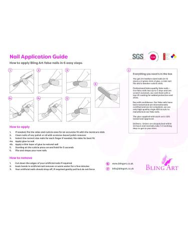 Bling Art False Nails - French Manicure White Glitter | 24 Medium Tips with Glitter Stars | International Shipping - Buy Online on GoSupps.com