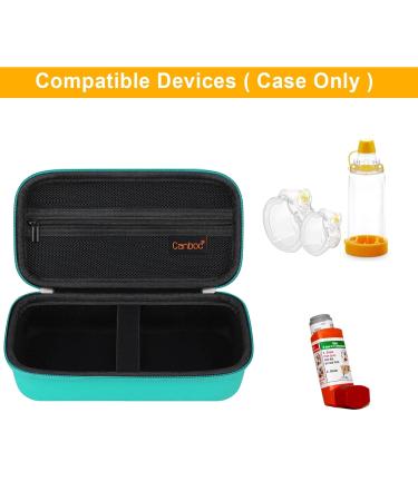 Canboc Hard Carrying Case for Asthma Inhaler and Spacer - Mint Green Travel Inhaler Case for Adults and Kids - Includes Mesh Pocket - Fits Medication Packets - (CASE ONLY) - Buy Online on GoSupps.com