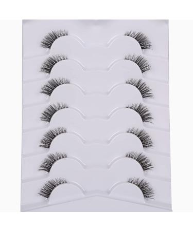 GMAGICTOBO 3D Faux Mink False Eyelashes 7 Pairs Pack - Natural Short Wispy Cat Eye Half Lashes with Clear Band - 6-9MM - Mysterious Multipack - Buy Online on GoSupps.com