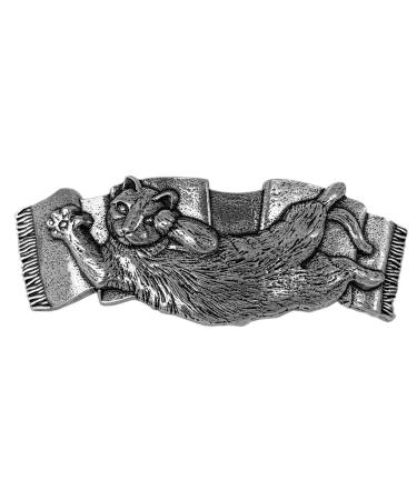 Playful Cat Hair Clip  Hand Crafted Metal Barrette Made in the USA with a Medium 70mm Clip by Oberon Design