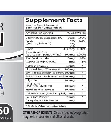 Gray Hair Reversal Pills - biotin Supplement - Anti Gray Hair Solution - Energy Vitamin biotin Supplement Hair Growth Products Biotin for Gray Hair Prevention Natural Hair Products 1 Bot 60 Caps - Buy Online on GoSupps.com