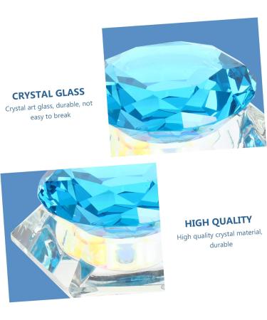 Healeved 1pc Nail Art Crystal Cup Bowl Nail Dappen Dish Stirring Cup Container with Lid DIY Tools Acrylic Nail Tools Mixing Cups Crystal Art Glass Liquid Nail Polish 7.5x6cm Blue - Buy Online on GoSupps.com