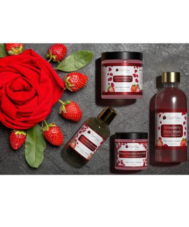 Strawberry Body Scrub - Exfoliating Sugar Scrub for Women | Vegan-Friendly Long Lasting Fragrance - 8 oz - Buy Online on GoSupps.com
