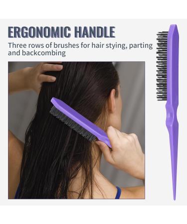 Lorsex Hairbrush & 200ml Spray Bottle Set for Natural Afro Hair (3a-4c) - 3-Piece Toupier Brush Set for Wavy & Curly Styles - Violet - Buy Online on GoSupps.com