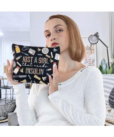 Diabetes Insulin Makeup Bag - Diabetes Awareness Gift for Girls - Zipper Pouch Cosmetic Bag for Diabetic Supplies - Buy Online on GoSupps.com