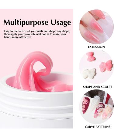 KYDA 2 Colors Nail Extension Solid Builder Gel Solid Non-stick Extension Gel for Nails Hard Builder Gel for Nail Art Design Premium Color Extend Gel for Beginners Nails(Clear and Dark Pink) - Buy Online on GoSupps.com