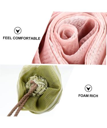 Angoily 3pcs Rose Bath Balls - Natural Loofah Body Scrubber & Shower Back Scrubber for Adults | High-Quality Bath Poufs & Brushes for Relaxing Bath Experience - Buy Online on GoSupps.com