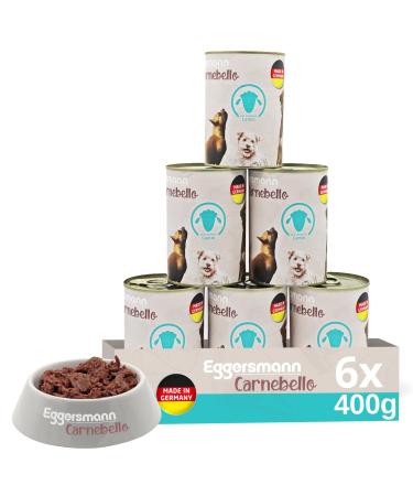 Eggersmann Carnebello - Wet dog food with lamb (6 x 400 g) - Complete food for adult dogs - Tasty and premium wet food for dogs