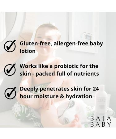 Baja Baby Unscented Lotion - Fragrance-Free, Organic, Gluten-Free, Vegan Friendly, EWG Verified - 12 oz - Buy Online on GoSupps.com