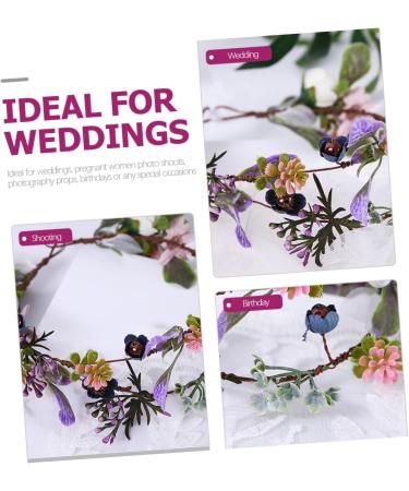 HAPINARY Artificial Flower Wreath Bohemia Floral Headpiece Wedding Garland Flower Hairband Wedding Flower Bride Headpieces for Wedding Garlands for Decor Tiara Pp Vacation Girl Hair Crown - Buy Online on GoSupps.com