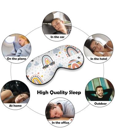 Boho Rainbow Colorful Dots Sleep Mask with Adjustable Elastic Strap - Perfect for Yoga, Travel, and Nap - Blackout Eye Cover for Men and Women - Buy Online on GoSupps.com
