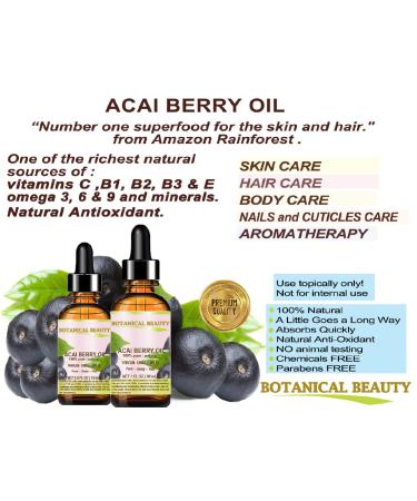 Buy 100% Pure Acai Berry Oil - Natural Virgin Cold Pressed Carrier Oil for Face Skin Hair & Nails - Rich in Vitamin E - 1 fl. oz - International Shipping Available - Buy Online on GoSupps.com