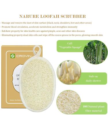 Crovin Loofah Pads - 100% Natural Exfoliating Body Scrubber for Men and Women - 6 Count SPA Gift Set for Bath Shower - Buy Online on GoSupps.com