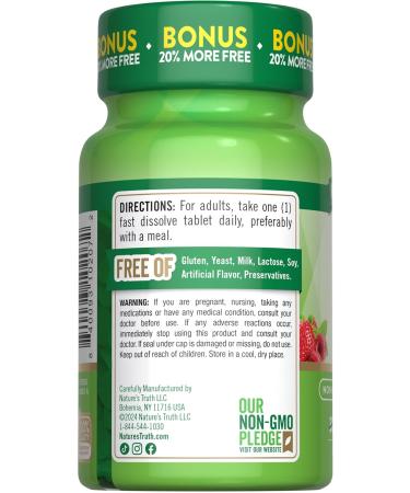 Nature's Truth B12 Vitamin 6000 mcg | Methylcobalamin | 36 Tablets | Fast Dissolve Natural Berry Flavor | Vegan Non-GMO & Gluten Free - Buy Online on GoSupps.com