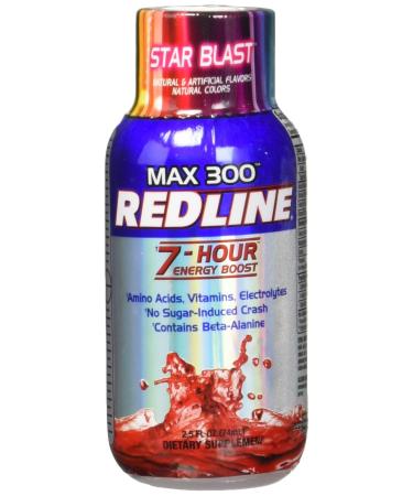 VPX Redline Power Rush 7-Hour Energy Max 300 Supplement, Star Blast, 2.5 Ounce (Pack of 12)