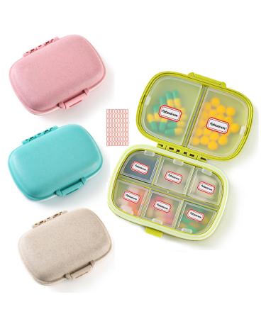 4 Pack Daily Pill Case Organizer, 8 Compartment Pill Box Drug Medicine Case, Waterproof Pill Supplement Case, Portable Travel Pocket Container Compact for Vitamin, Cod Liver Oil, Pink+Blue+Green+Khaki 4 Pcs Pink+blue+green… - Buy Online on GoSupps.com