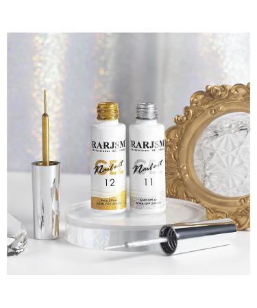 Silver Gold Glitter Gel Nail Art Liner Set - 2Pcs | Soak off Curing, 8ml, Thin Brush | DIY Nail Decoration - Buy Online on GoSupps.com