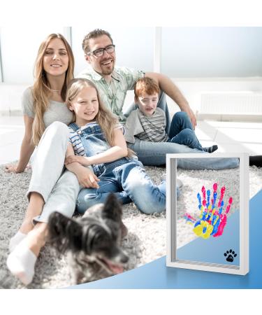 DIY Families Hand Print Set - Transparent Baby Photo Frame Wooden Souvenirs & Handicrafts with 6 Acrylic Colors for Farming & Freshly Baked Parents - Perfect Gift Idea! - Buy Online on GoSupps.com