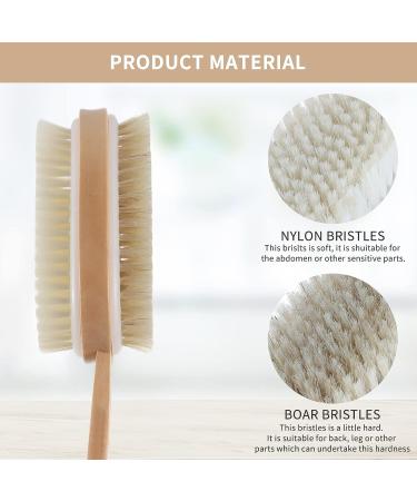 Dual-Sided Long Handle Shower Bath Brush with Soft & Stiff Bristles - Body Exfoliator & Back Scrubber - Mlifasty - Buy Online on GoSupps.com