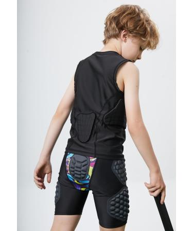 Buy Kids Padded Football Shirt & Rib Guard - XL Black Compression Basketball & Rugby Gear - Buy Online on GoSupps.com