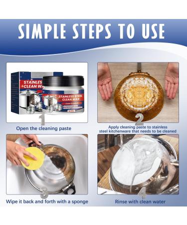 Stainless Steel Clean Wax - Nano-Technology Cleaner & Polish for Pots Pans & Appliances (2pcs) - International Shipping Available - Buy Online on GoSupps.com
