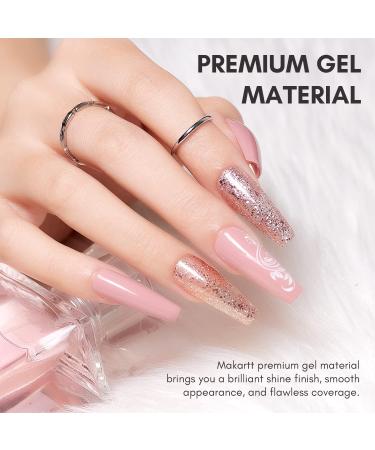 Makartt Gel Nail Polish Kit - 6 Colors Nude & Glitter Set with Nail Stickers - Soak Off DIY Manicure Kit - Holiday Gift - 10 Piece Set - Buy Online on GoSupps.com