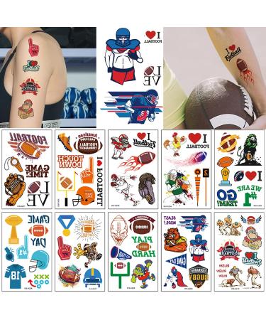 60pcs Temporary Tattoos: Waterproof Body Art Stickers for Fan Games & Events - Football Designs for Boys, Girls, Men, Women - Party Favors & Scholl Rewards - 10 Sheets - Buy Online on GoSupps.com