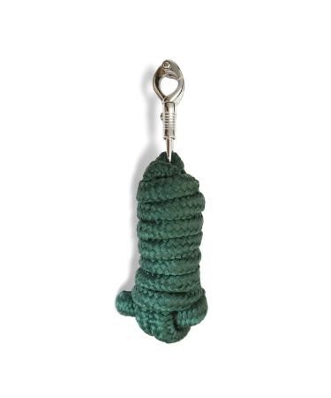Leading knit with panic hooks for horse - binding trick in different stylish designs leading leash tie rope pony donkey goat (dark green)