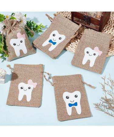 FINGERINSPIRE 12 Pcs Pink and Blue Tooth Fairy Pouch for Boys and Girls - Milk Teeth Container Bag for Toothfairy - Tooth Holder Keepsake Gift - Buy Online on GoSupps.com