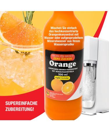 Zero Sugar Orange Concentrate 500ml - Makes 12.5L | Low-Calorie Preservative-Free No Synthetic Colors | Perfect for Water Bubblers - Buy Online on GoSupps.com