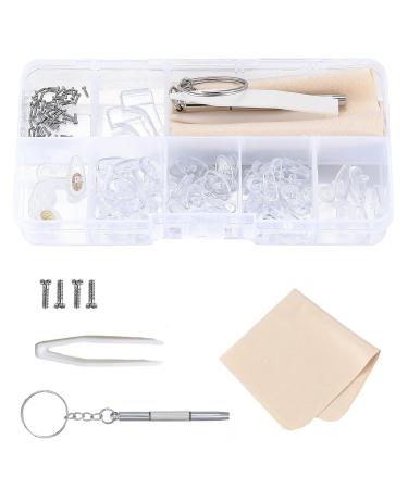 Bczr 30 pairs glasses nose pads glasses nose pads glasses repair set glasses nose pads silicone glasses repair set contain microcolate screws screws