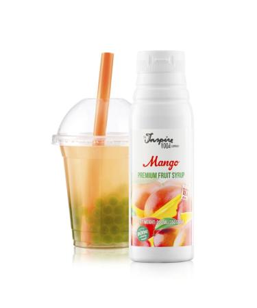 The Inspire Food Company Original Fruit Syrup for Bubble Tea Mix - 300ml | Mango Syrup for Bubble Tea Boba Tea Smoothies Slushes & Ice-Blended | 100% Vegan Glutenfree with No Artificial Colors Mango 300 ml