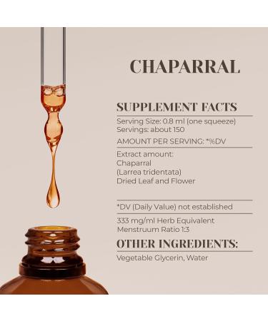 Chaparral Alcohol-Free Natural Tincture Extract Immune System Booster Liquid Drops Made from 100% Chaparral (Larrea tridentata) Dried Leaf and Flower (4 fl oz) 4 Fl Oz (Pack of 1) - Buy Online on GoSupps.com