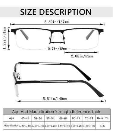 4-Pack Blue Light Blocking Reading Glasses for Men - Stylish Metal Frame Computer Readers with Spring Hinges - Anti Glare, UV Filter, +1.75 Strength - 4 Pack (Black/Metalgun/Brown/Gold) - Buy Online on GoSupps.com