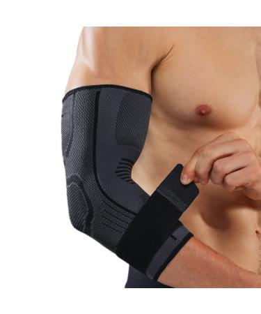 Elbow Compression Sleeve for Tendonitis Tennis Elbow Sleeve for men & women Elbow Sleeve for Tennis Elbow Golf Elbow Bursitis Elbow Sprains Strains Large-X-Large Black*1 1