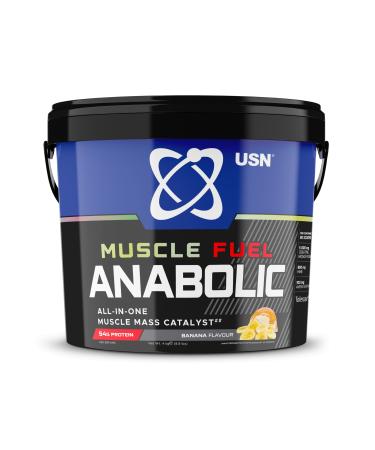 USN Muscle Fuel Anabolic Banana All-in-one Protein Powder Shake (4kg): Workout-Boosting Anabolic Protein Powder for Muscle Gain - New Improved Formula Banana 4 kg (Pack of 1)