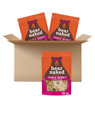 Granola, Bear Naked, Triple Berry Fit, Less Sugar, Non-GMO Project Verified, Kosher and Vegan, 12oz Bag (3 Pack)