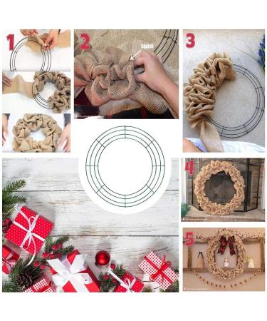 14 inch Green Round Wire Wreath Frames - Pack of 5 | DIY Christmas & New Year Decor - Buy Online on GoSupps.com