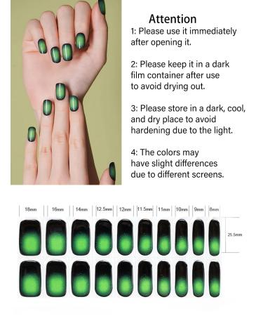 TrueShei Nail Foils - Green Shading UV Gel Nail Film | 20 Self-Adhesive Nail Stickers & Gellack Wraps | Perfect for Stunning Green Halo Manicures - Buy Online on GoSupps.com
