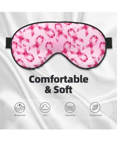 Breast Cancer Awareness Print Sleep Eye Mask - Soft Blindfold with Elastic Strap for Travel & Night Sleep - Buy Online on GoSupps.com