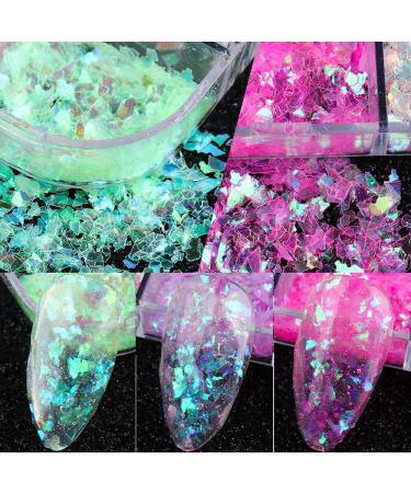 12 Colors Mermaid Nail Glitter Sequins - Nail Flakes Confetti Sticker for Manicure & Makeup - Party Beauty Accessories - Buy Online on GoSupps.com