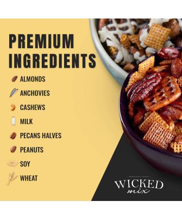 Wicked Mix Spicy Snack Mix with Mixed Nuts and Gourmet White Chocolate Trail Mix - Healthy Snacks Variety Pack with Almonds, Cashews, Pretzels, and Pecans - Zero Trans Fat - Resealable Bags - Pack of 3 - Buy Online on GoSupps.com